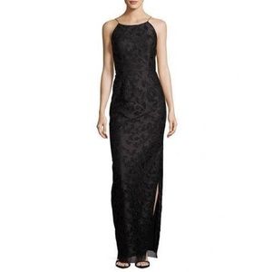 Aidan Mattox Floor Length Lace Detailed Gown - Black Tie Wedding Guest Dress